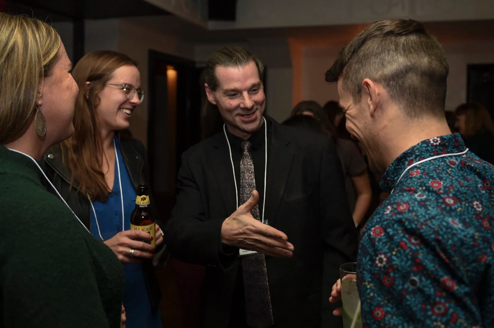 ISAIA members greeting one another at the association's conference reception